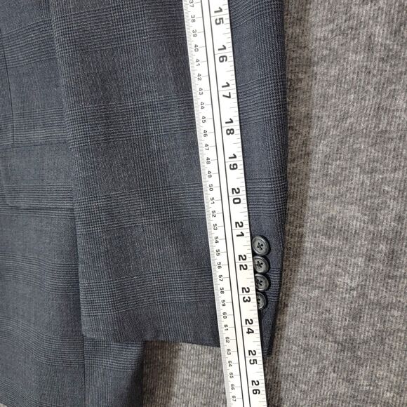 Vintage Tommy Hilfiger Blazer Mens 43R Gray Plaid Wool USA Made Jacket ACTWU - Picture 11 of 16